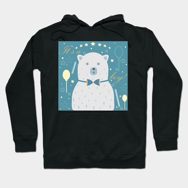 Bear Hoodie by Kristina Stellar Scandinavian Land